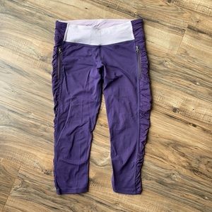 Lululemon Crop Leggings Dark Purple, size 6